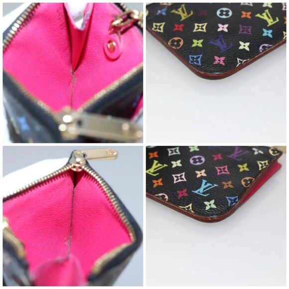 LOUIS VUITTON Multicolor Pochette Cles NM Coin Purse Black - Picture 12 of 15